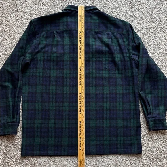 Pendleton Original Board Shirt Authentic Black Watch Tartan Wool Loop Collar XL - Picture 11 of 12